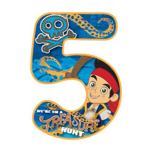 Jake and the Neverland Pirate Number 5 Edible Icing Image - Click Image to Close